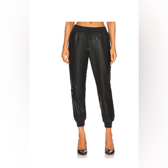 Splendid Faux Leather Jogger in Black, size small - Picture 1 of 5